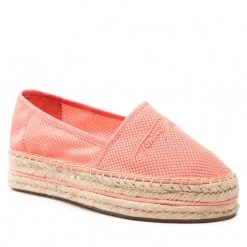 Femme Espadrilles TOMMY HILFIGER - Th Textured Flatform Espadrille FW0FW06433 Coral Blossom TKM Orange