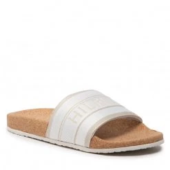 Femme Mules / Sandales De Bain TOMMY HILFIGER - Webbing Cork Pool Slide FW0FW06525 Ecru YBL Beige
