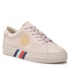 Femme Sneakers TOMMY HILFIGER - Elevated Th Crest Sneaker FW0FW06591 Feather White AF4 Rose