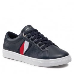 Femme Sneakers TOMMY HILFIGER - Corporate Tommy Cupsole FW0FW06605 Desert Sky DW5 Bleu Marine
