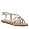 Femme Sandales TOMMY HILFIGER - Flap Strappy Sandal FW0FW06668 Feather White AF4 Blanc -Tommy Hilfiger Soldes 01 0000300531792 pa
