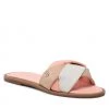 Femme Mules / Sandales De Bain TOMMY HILFIGER - Feminine Weave Flat Sandal FW0FW06669 Sunset Peach TK2 Multicolore -Tommy Hilfiger Soldes 01 0000300531884 ki