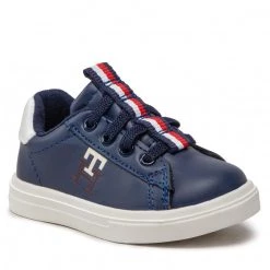 Enfant Sneakers TOMMY HILFIGER - Low Cut Lace-Up Sneaker T1B9-32457-1355 M Blue/White X007 Bleu Marine