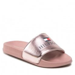 Enfant Mules / Sandales De Bain TOMMY HILFIGER - Logo Print Pool Slide T3A0-32442-1367 M Rose Gold 341 Rose