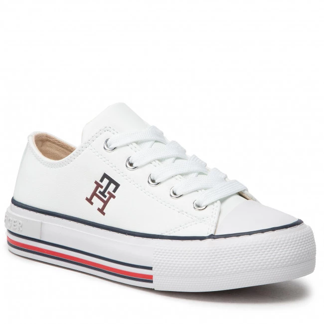 Enfant Sneakers Tommy Hilfiger - Low Cut Lace Up Sneaker T3A9-32287-1355 M White 100 Blanc 3 Enfant Sneakers Tommy Hilfiger - Low Cut Lace Up Sneaker T3A9-32287-1355 M White 100 Blanc
