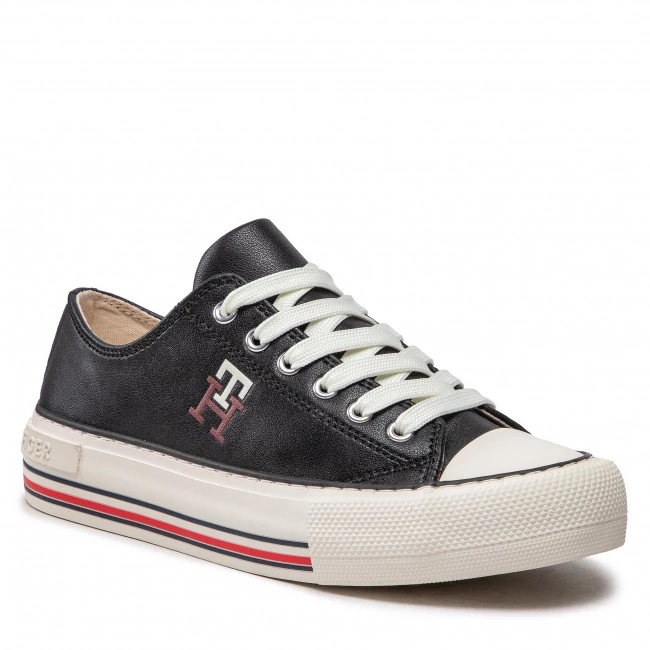 Enfant Baskets TOMMY HILFIGER - Low Cut Lace-Up Sneaker T3A9-32287-1355 S Black 999 Noir 3 Enfant Baskets TOMMY HILFIGER - Low Cut Lace-Up Sneaker T3A9-32287-1355 S Black 999 Noir