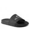 Enfant Mules / Sandales De Bain TOMMY HILFIGER - Logo Print Pool Slide T3B0-32574-1172 S Black 999 Noir -Tommy Hilfiger Soldes 01 0000300783979 plj
