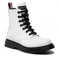 Enfant Bottes De Randonnée TOMMY HILFIGER - Lace-Up Bootie T4A5-32411-1453 M White 100 Blanc
