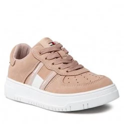 Enfant Sneakers TOMMY HILFIGER - Low Cut Lace-Up Sneaker T3A9-32341-1477 M Nude 359 Rose