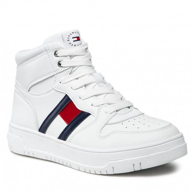 Enfant Sneakers TOMMY HILFIGER - HighTop Lace-Up Sneaker T3A9-32345-1351 S White 100 Blanc 3 Enfant Sneakers TOMMY HILFIGER - HighTop Lace-Up Sneaker T3A9-32345-1351 S White 100 Blanc