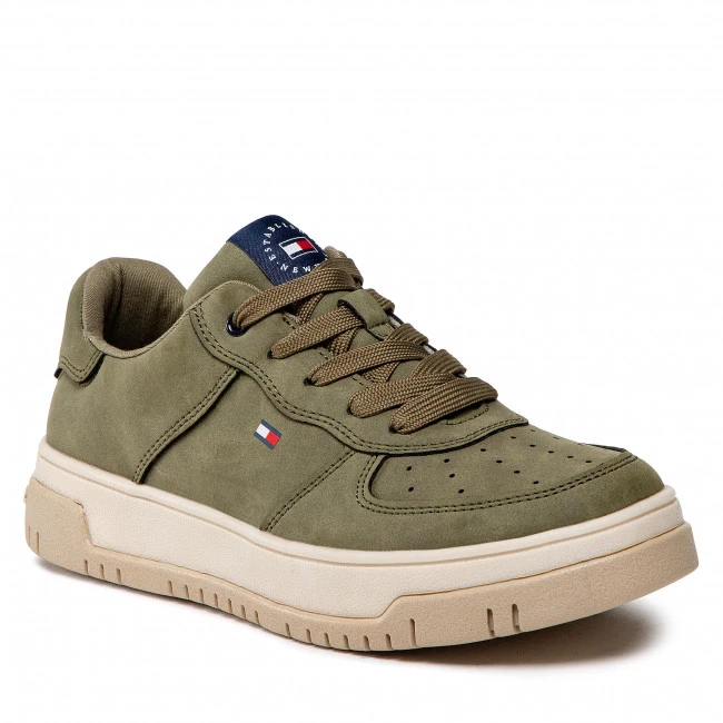 Enfant Sneakers TOMMY HILFIGER - Low Cut Lace-Up Sneaker T3B9-32478-1441 S Military Green 414 Kaki 3 Enfant Sneakers TOMMY HILFIGER - Low Cut Lace-Up Sneaker T3B9-32478-1441 S Military Green 414 Kaki