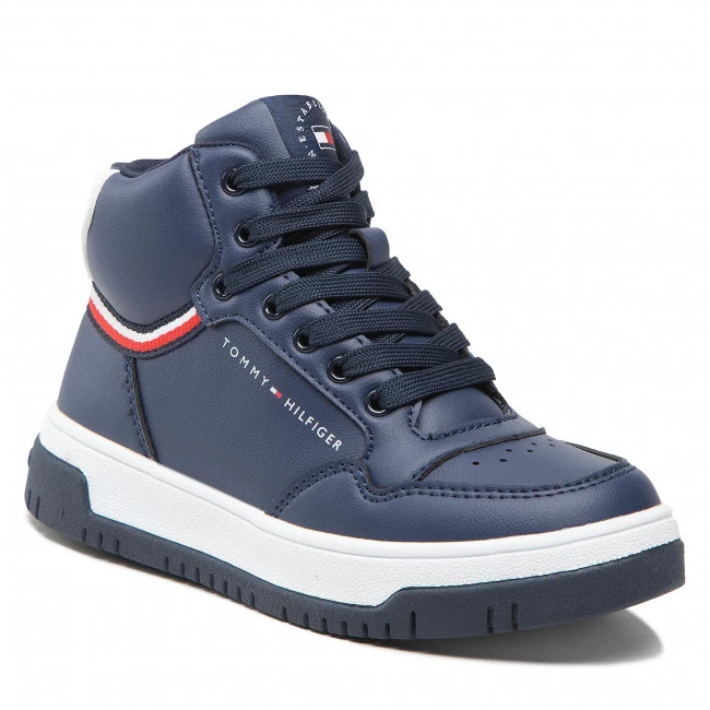 Enfant Sneakers TOMMY HILFIGER - High Top Lace-Uo Sneaker T3B9-32482-1355 M Blue/White X007 Bleu Marine 3 Enfant Sneakers TOMMY HILFIGER - High Top Lace-Uo Sneaker T3B9-32482-1355 M Blue/White X007 Bleu Marine