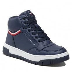 Enfant Sneakers TOMMY HILFIGER - High Top Lace-Up Sneaker T3B9-32482-1355 S Blue/White X007 Bleu Marine