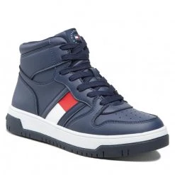 Enfant Sneakers TOMMY HILFIGER - High Top Lace-Up Sneaker T3B9-32485-1351 S Blue 800 Bleu Marine