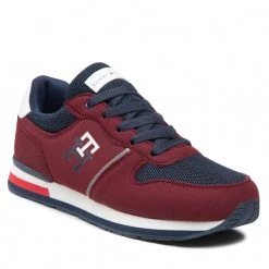 Enfant Sneakers TOMMY HILFIGER - Low Cut Lace-Up Sneaker T3B9-32492-1450 S Bordeaux/Blue A240 Bordeaux