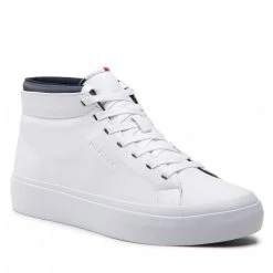 Homme Sneakers TOMMY HILFIGER - Prep Vulc High Leather FM0FM04172 White YBR Blanc