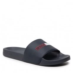 Homme Mules / Sandales De Bain TOMMY HILFIGER - Embroidery Hifliger Pool Slide FM0FM04226 Desert Sky DW5 Bleu Marine