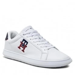 Homme Sneakers TOMMY HILFIGER - Cupsole Leather Monogram FM0FM04276 White YBR Blanc