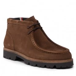Homme Boots TOMMY HILFIGER - Hilfiger Suede Chukka Moccasin FM0FM04368 Rockefeller Brown GW0 Marron