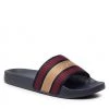 Femme Mules / Sandales De Bain TOMMY HILFIGER - Webbing Signature Slide FW0FW06720 Desert Sky DW5 Bordeaux, Multicolore