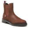 Femme Bottines Chelsea Tommy Hilfiger - Th Coin Flat Boot FW0FW06742 Truffle Brown GT7 Marron