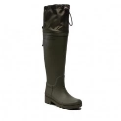 Femme Bottes De Pluie TOMMY HILFIGER - Overknee Rainboot FW0FW06778 Army Green RBN Kaki