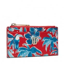 Accessoires Étui Cartes De Crédit Tommy Hilfiger - Th Timeless Cc Holder Print AW0AW11779 0JW Rouge, Bleu