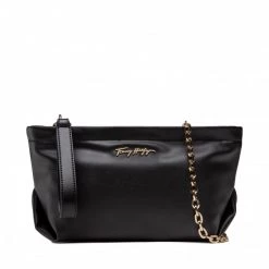Sacs Sac à Main Tommy Hilfiger - Veg Luxe Fold Clutch AW0AW11360 BDS Noir