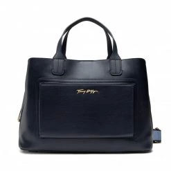 Tommy Hilfiger Soldes 5 Sacs Sac à Main Tommy Hilfiger - Iconic Tommy Satchel AW0AW11996 C7H Bleu Marine