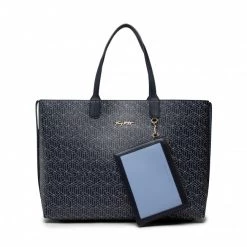 Sacs Sac à Main Tommy Hilfiger - Iconic Tommy Tote Monogram AW0AW12321 C7H Bleu Marine