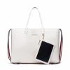 Sacs Sac à Main Tommy Hilfiger - Iconic Tommy Tote AW0AW12017 YAF Blanc