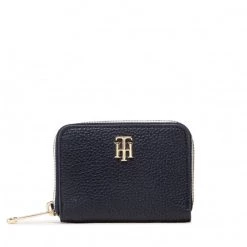 Accessoires Portefeuille Femme Petit Format Tommy Hilfiger - Th Element Cc Holder Corp AW0AW12080 0G2 Bleu Marine
