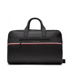 Tommy Hilfiger Soldes 15 Accessoires Sac TOMMY HILFIGER - Th Stripe Duffle AM0AM10302 BDS Noir