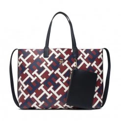 Sacs Sac à Main Tommy Hilfiger - Iconic Tommy Tote Monogram AW0AW12825 XJS Bordeaux, Multicolore