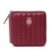 Accessoires Portefeuille Femme Petit Format Tommy Hilfiger - Th Timeless Med Wallet Quilted AW0AW13644 XJS Bordeaux