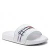 Enfant Mules / Sandales De Bain Tommy Hilfiger - Holographic Pool Slide T3B0-32276-1172 S White 100 Blanc -Tommy Hilfiger Soldes 01 0000209682144 plj