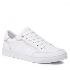 Femme Sneakers Tommy Hilfiger - Metallic Piping Sneaker FW0FW06487 Blanc Blanc