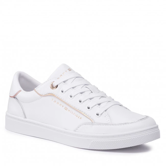 Femme Sneakers Tommy Hilfiger - Metallic Piping Sneaker FW0FW06487 Blanc Blanc 3 Femme Sneakers Tommy Hilfiger - Metallic Piping Sneaker FW0FW06487 Blanc Blanc