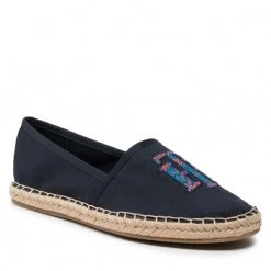 Femme Espadrilles TOMMY HILFIGER - Th Logo Espadrille FW0FW06158 Desert Sky DW5 Bleu Marine