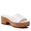 Femme Mules / Sandales De Bain TOMMY HILFIGER - Feminine Mid Heel Clog Sandal FW0FW06241 Ecru YBL Blanc -Tommy Hilfiger Soldes 01 0000209910674 is