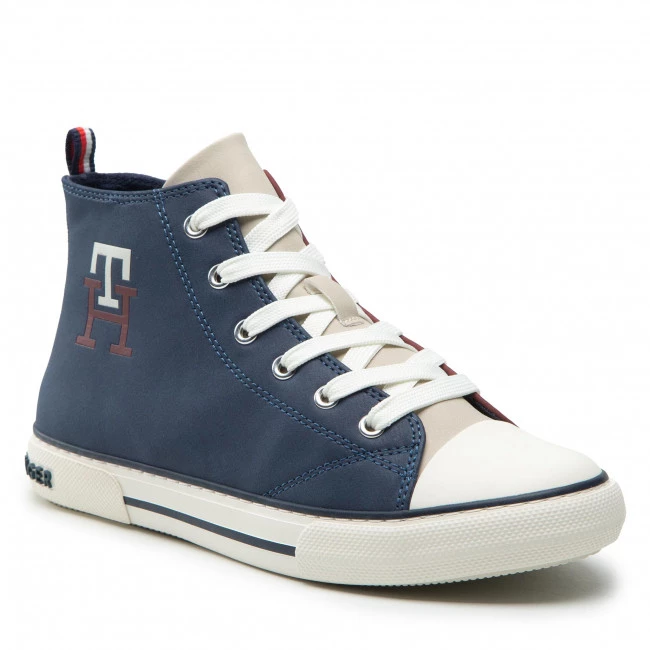 Enfant Sneakers Tommy Hilfiger - High Top Lace-Up Sneaker T3X9-32451-1441 S Blue/Bordeaux X663 Bordeaux, Bleu Marine 3 Enfant Sneakers Tommy Hilfiger - High Top Lace-Up Sneaker T3X9-32451-1441 S Blue/Bordeaux X663 Bordeaux, Bleu Marine