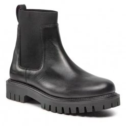 Homme Bottines Chelsea TOMMY HILFIGER - Prmium Casual Chunky Lth Chels FM0FM04186 Black BDS Noir