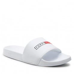Homme Mules / Sandales De Bain Tommy Hilfiger - Embroidery Hilfiger Pool Slide FM0FM04226 White YBR Blanc