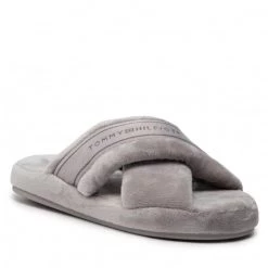 Femme Chaussons TOMMY HILFIGER - Comfy Home Slippers With Straps FW0FW06587 City Grey PKG Gris