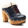 Femme Mules / Sandales De Bain Tommy Hilfiger - High Heel Clog Mule Monogram FW0FW06884 Desert Sky DW5 Bleu Marine -Tommy Hilfiger Soldes 01 0000301112310 mt