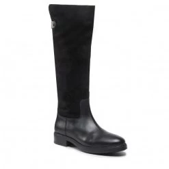 Femme Bottes Tommy Hilfiger - Th Suede Longboot FW0FW07052 Black BDS Noir