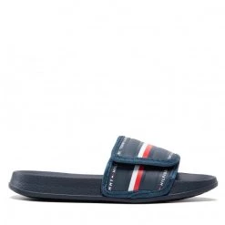 Enfant Mules / Sandales De Bain TOMMY HILFIGER - Maxi Velcro Pool Slide T3B0-32272-1172 M Blue 800 Bleu Marine -Tommy Hilfiger Soldes 02 0000209250152 pl