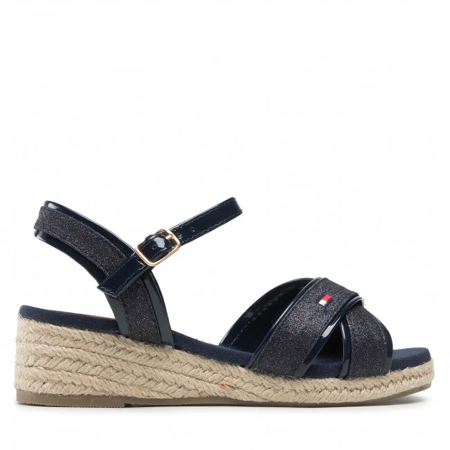 Enfant Espadrilles Tommy Hilfiger - Rope Wedge Sandal T3A7-32186-1380 M Blue 800 Bleu Marine 4 Enfant Espadrilles Tommy Hilfiger - Rope Wedge Sandal T3A7-32186-1380 M Blue 800 Bleu Marine – Image 2