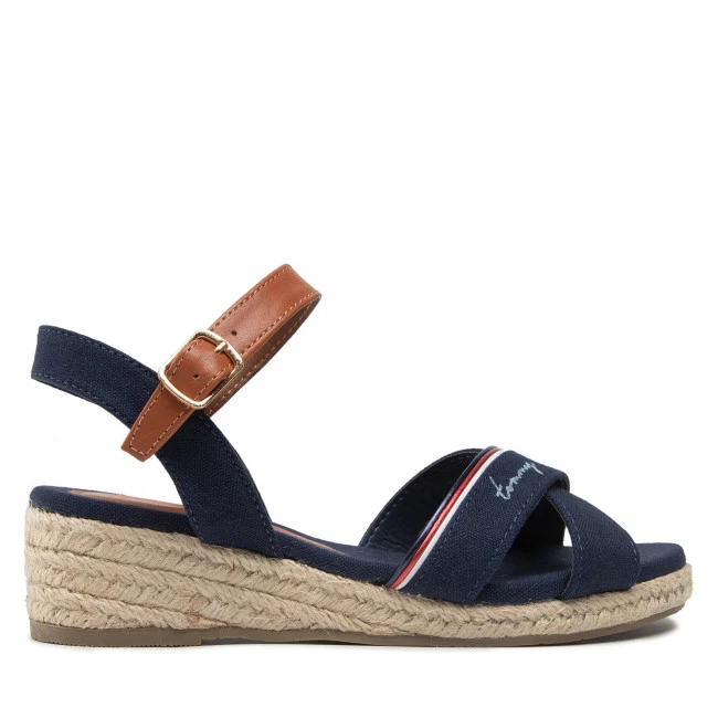 Enfant Espadrilles Tommy Hilfiger - Rope Wedge Sandal T3A7-32187-0547 Blue/Tobacco X555 Bleu Marine 4 Enfant Espadrilles Tommy Hilfiger - Rope Wedge Sandal T3A7-32187-0547 Blue/Tobacco X555 Bleu Marine – Image 2