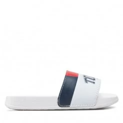 Enfant Mules / Sandales De Bain Tommy Hilfiger - Varsity Print Pool Slide T3B0-32274-1172 M White 100 Blanc -Tommy Hilfiger Soldes 02 0000209682113 plj